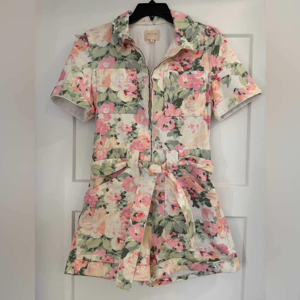 Sezane Luther Short Jumpsuit Romantic Flowers - Size 38
